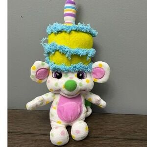 Kids Preferred Birthday Mouse Plush Polka Dot Cake Hat Candle Stuffed Animal 11"